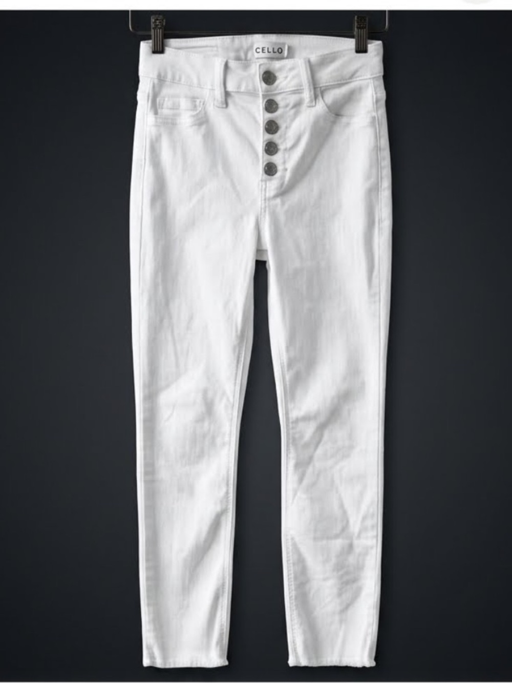 Cello Juniors White Denim Button-Fly Skinny Jeans